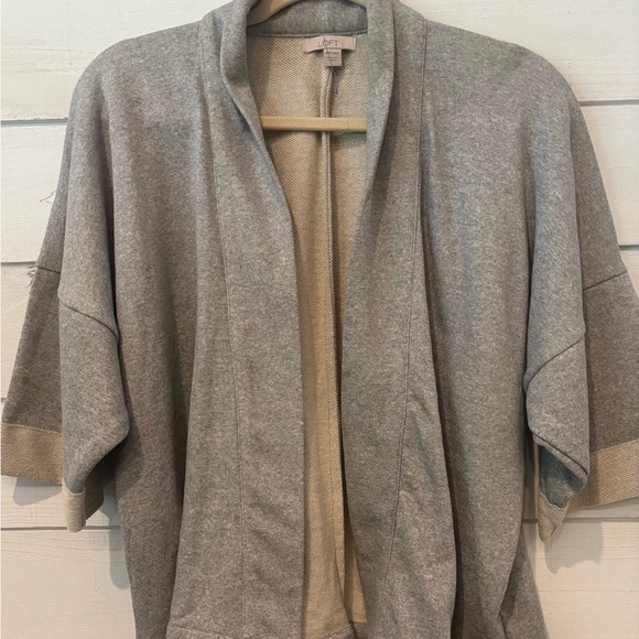 LOFT NWT Gray Shrug Sweater with Elegant Draping - Picture 7 of 11